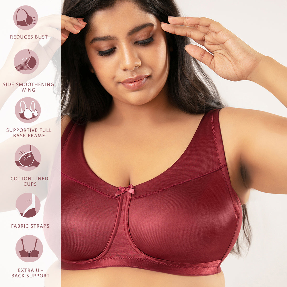 Minimize Me Bra-NYB044-Maroon