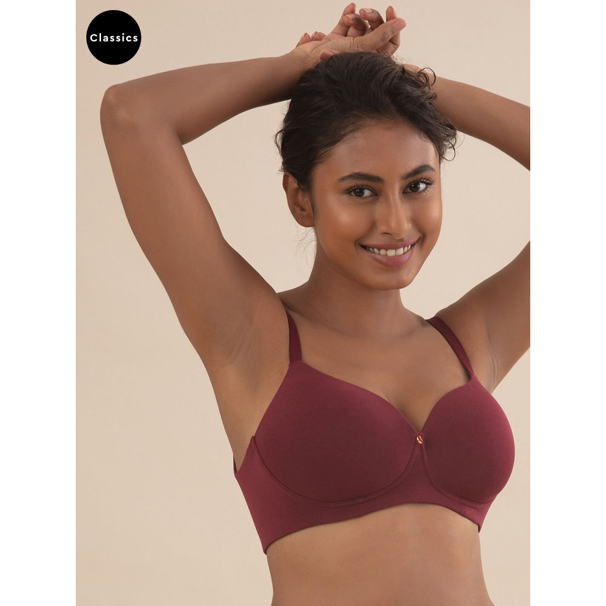 Cups of Joy Wire-free Shaping Bra-NYB094-Maroon