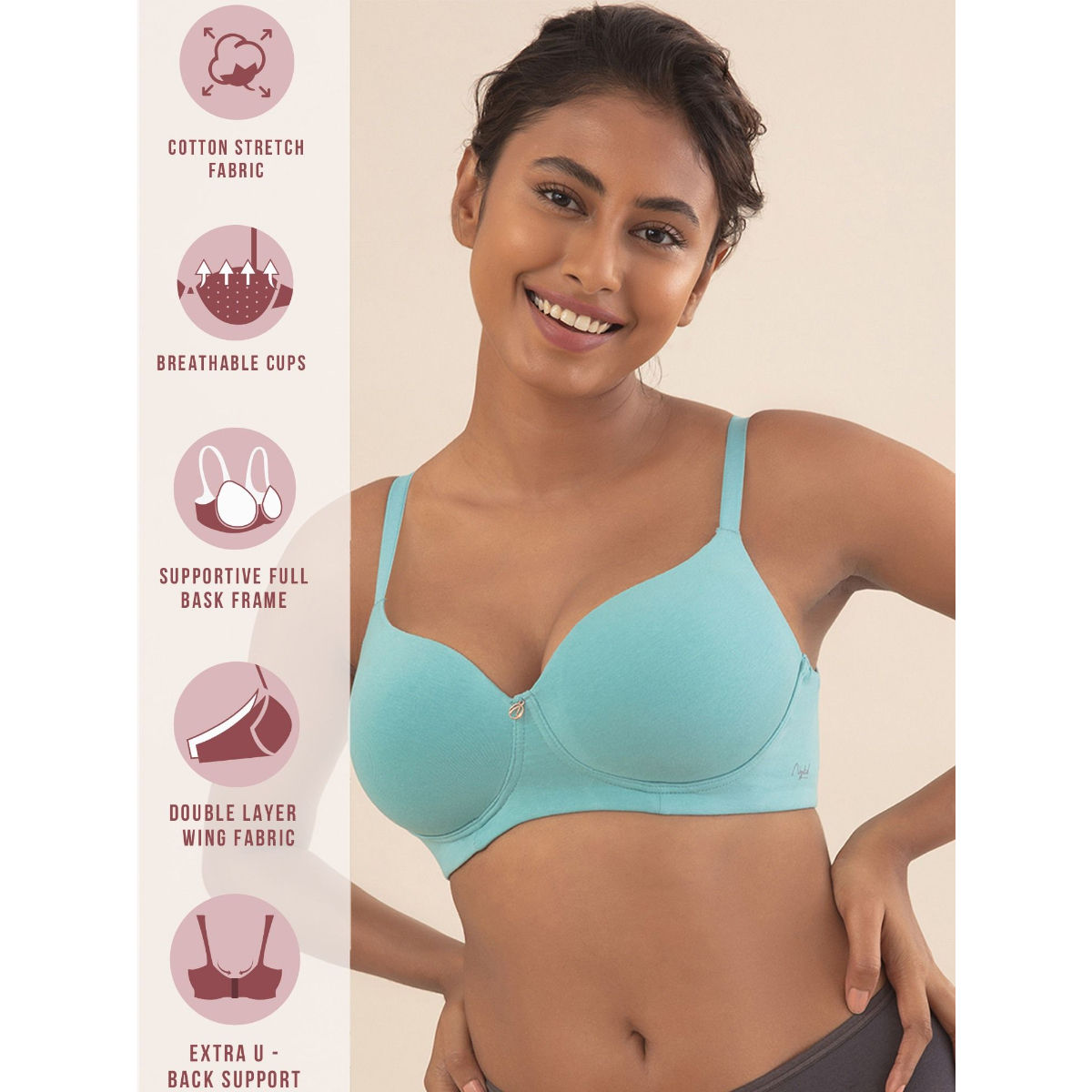 Cups of Joy Wire-free Shaping Bra-NYB094-Mint