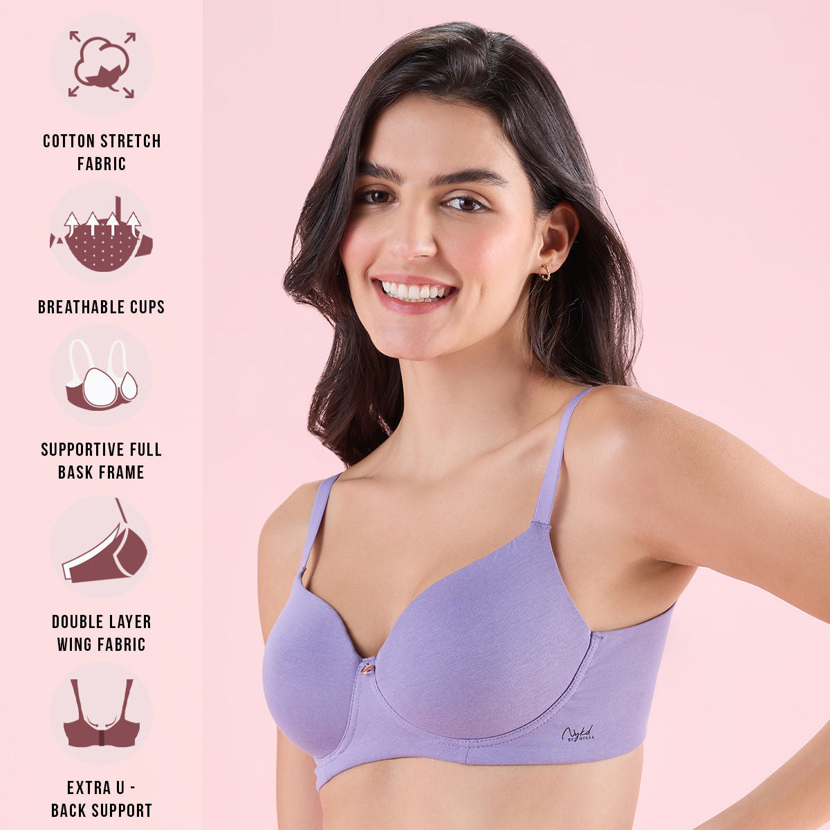 Cups of Joy Wire-free Shaping Bra-NYB094-Purple