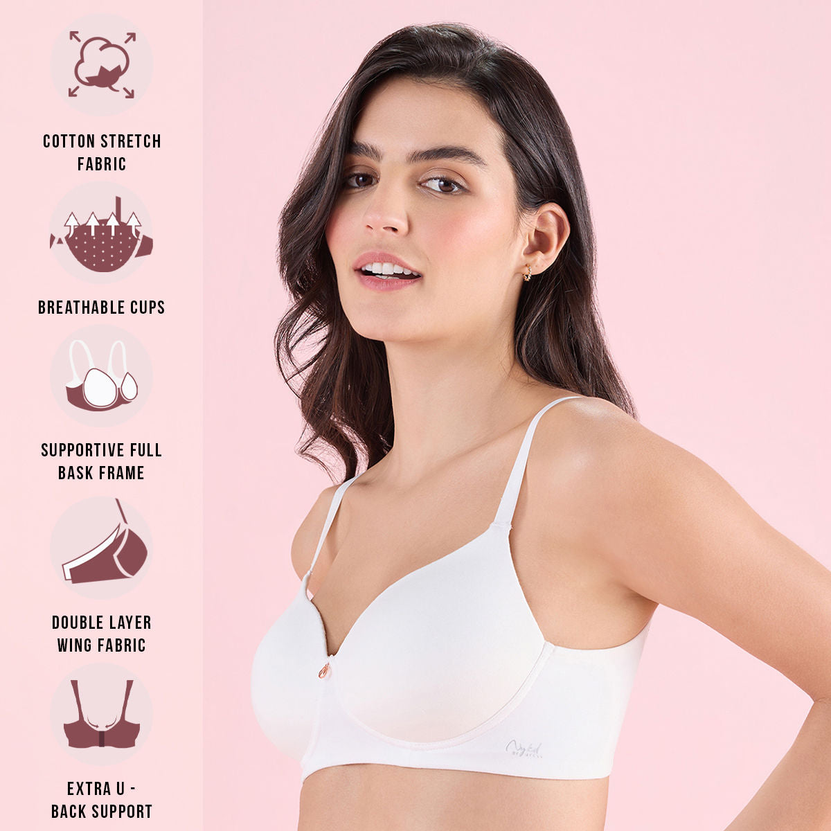 Cups of Joy Wire-free Shaping Bra-NYB094-White