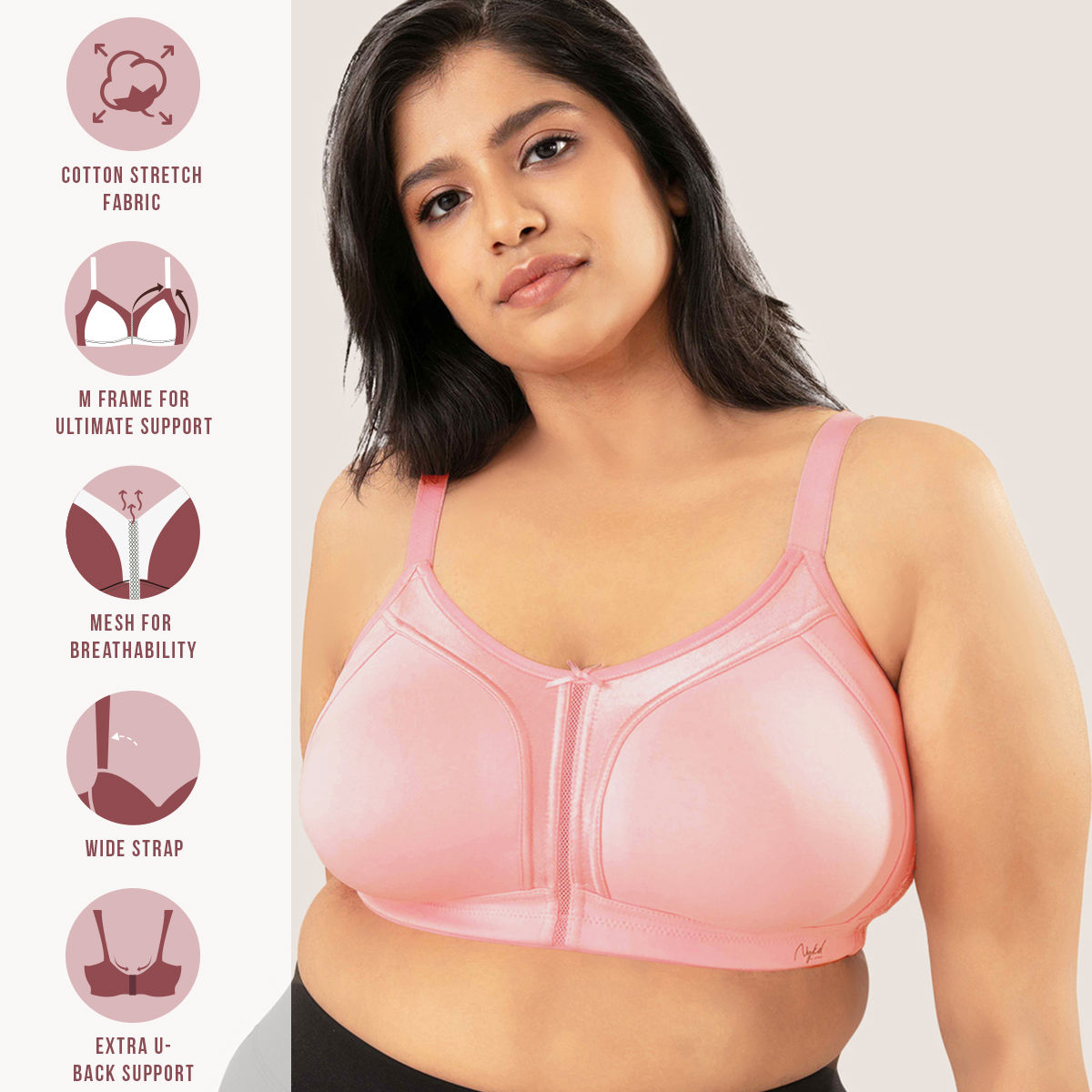 Support Me Pretty Bra-NYB101-Coral