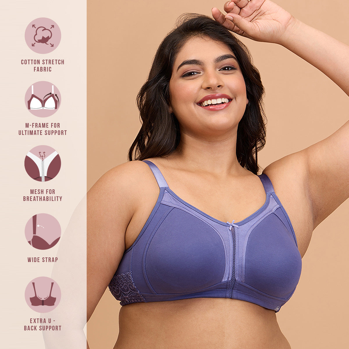 Support Me Pretty Bra NYB101 D Purple