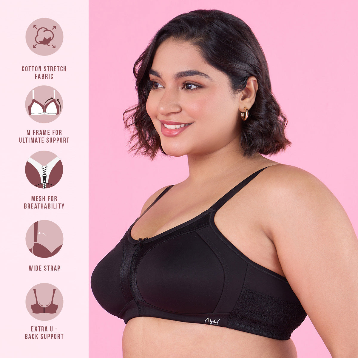 Support Me Pretty Bra-NYB101-Black