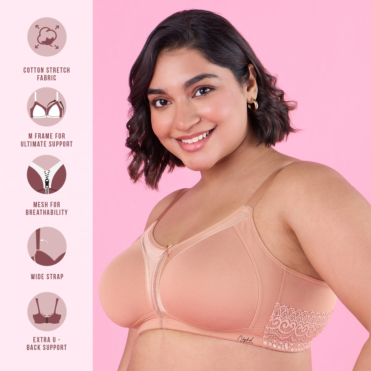 Support Me Pretty Bra-NYB101-Light Mahogany