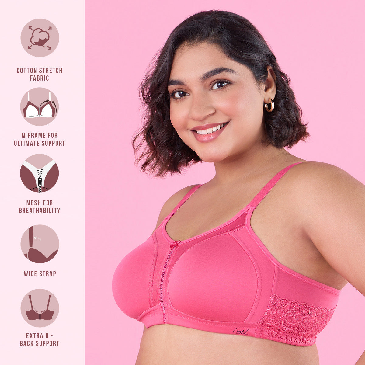 Support Me Pretty Bra-NYB101-Pink