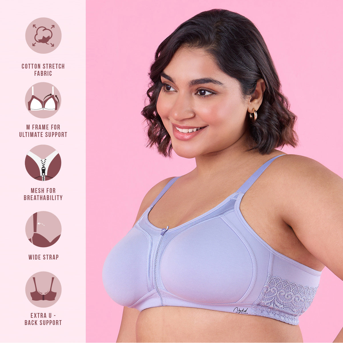 Support Me Pretty Bra-NYB101-Purple