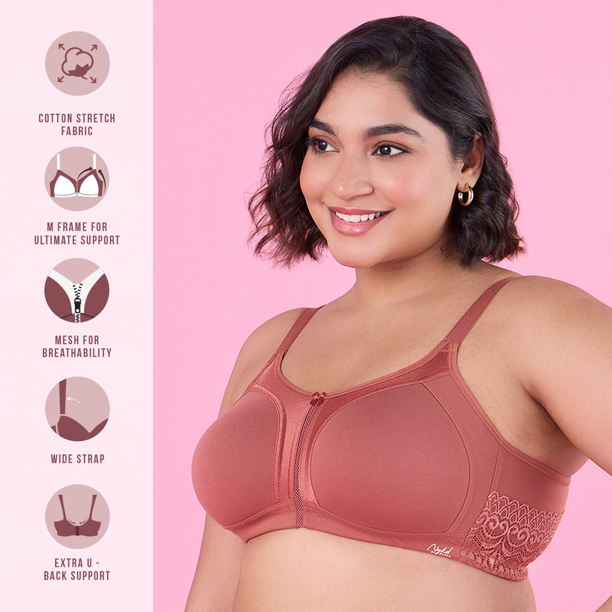 Support Me Pretty Bra-NYB101-Rust