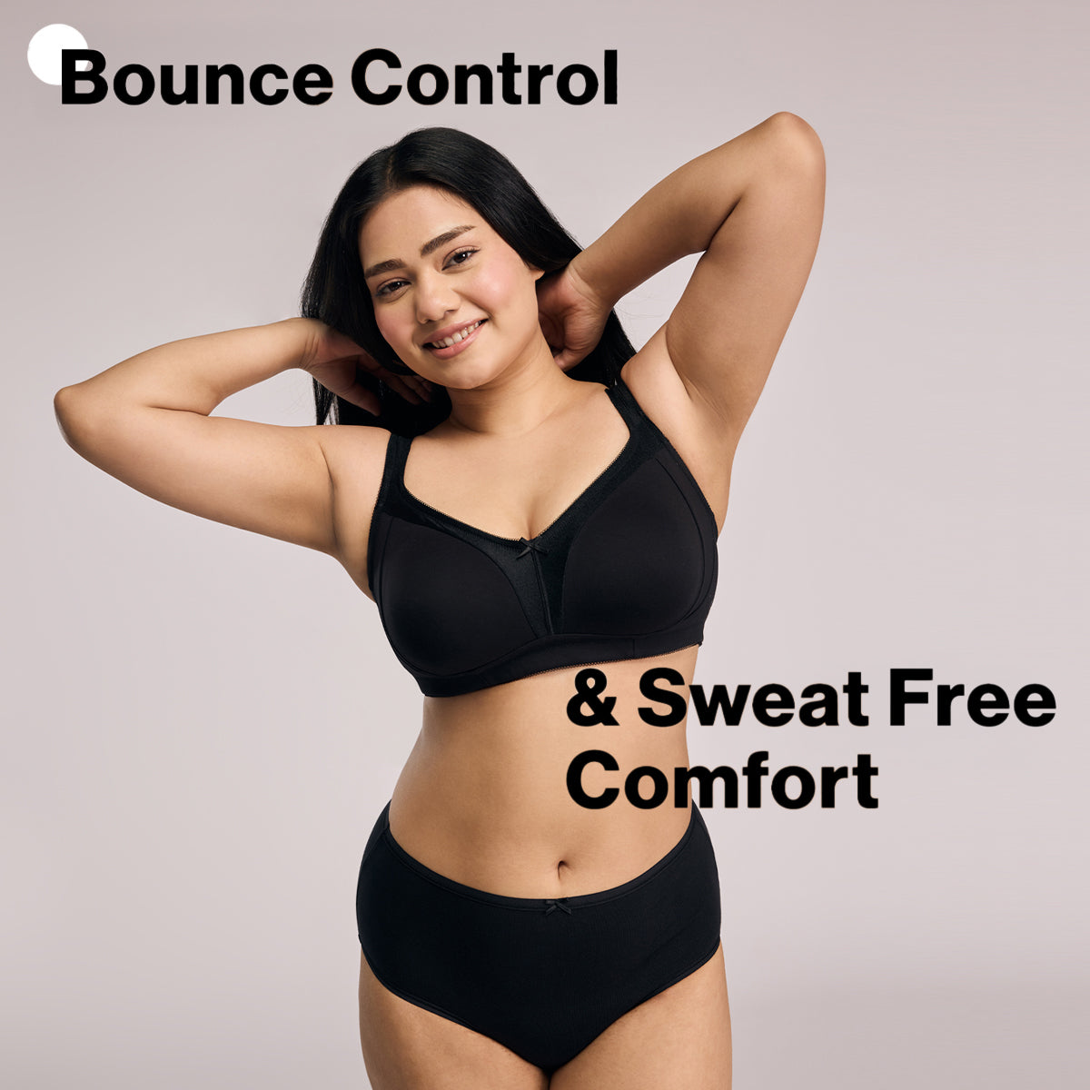 Nykd by Nykaa Ultimate M-Frame Bounce Control Cotton Non Padded Non Wired Bra-Satin Black NYB101