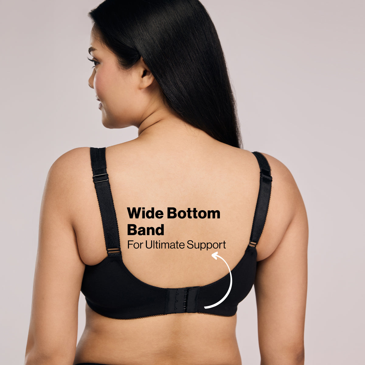 Nykd by Nykaa Ultimate M-Frame Bounce Control Cotton Non Padded Non Wired Bra-Satin Black NYB101