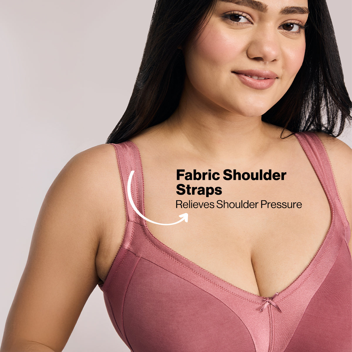 Nykd by Nykaa Ultimate M-Frame Bounce Control Cotton Non Padded Non Wired Bra-Satin Rose NYB101