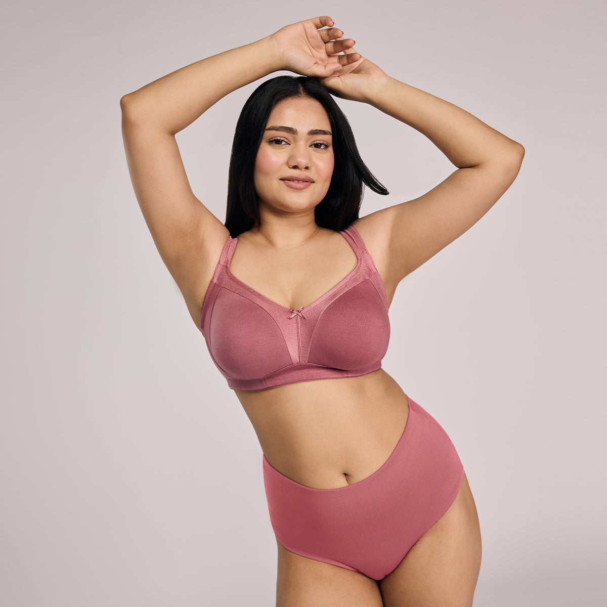 Nykd by Nykaa Ultimate M-Frame Bounce Control Cotton Non Padded Non Wired Bra-Satin Rose NYB101