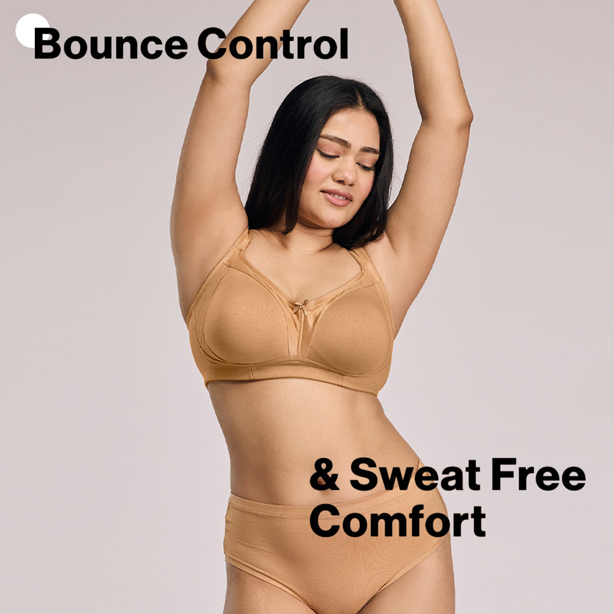 Nykd by Nykaa Ultimate M-Frame Bounce Control Cotton Non Padded Non Wired Bra-Satin Tan NYB101