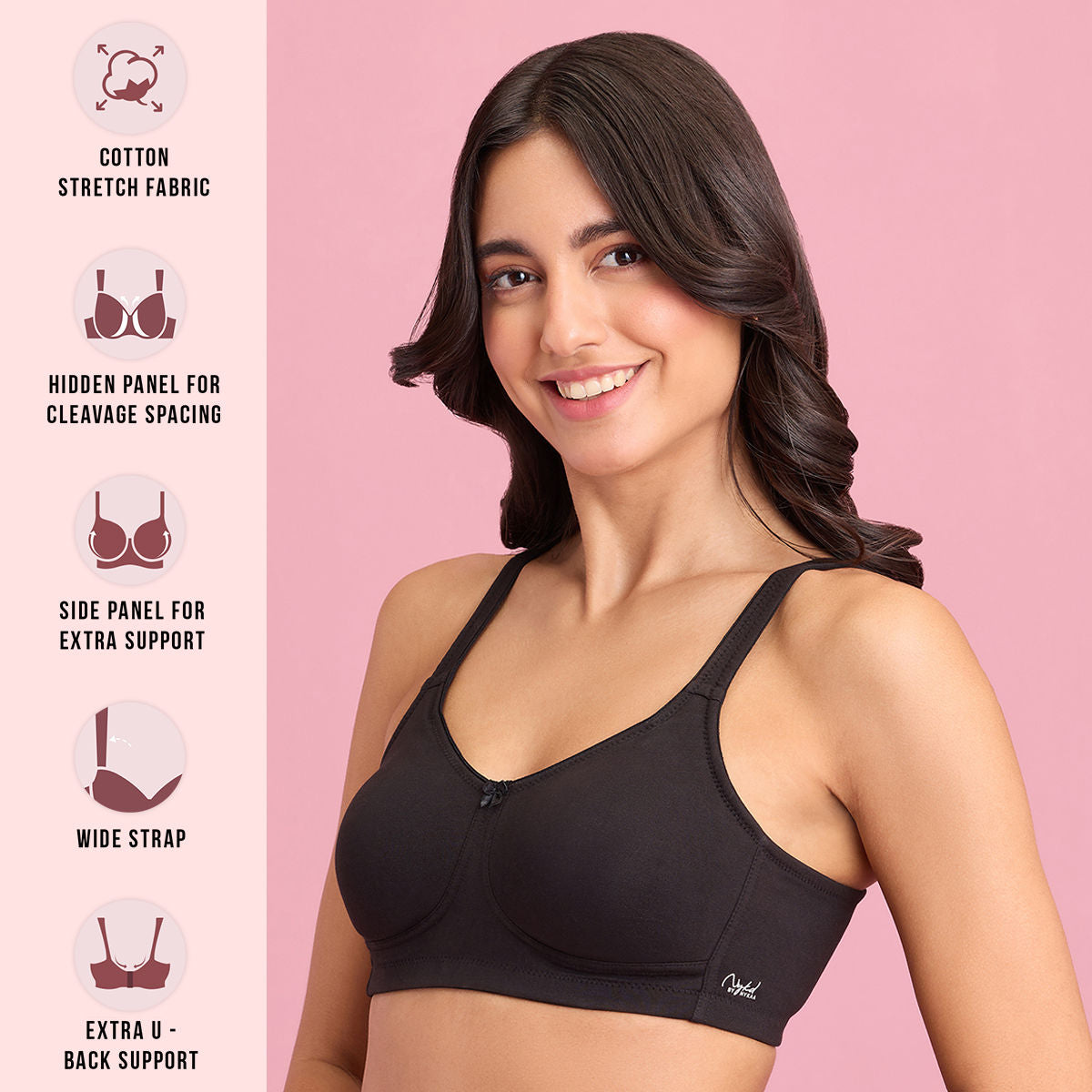 Flawless Me Breast Separator bra-NYB105-Black