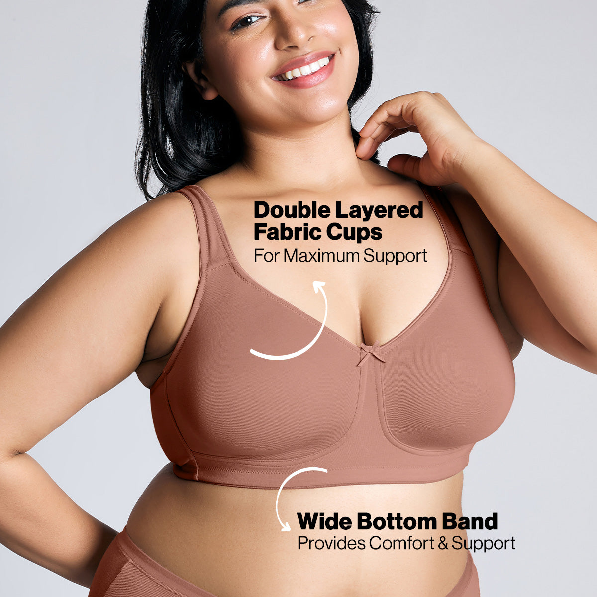 No Sweat Breast Separating Breathe Cotton Non Padded Non Wired Bra - NYB105 B.Pink