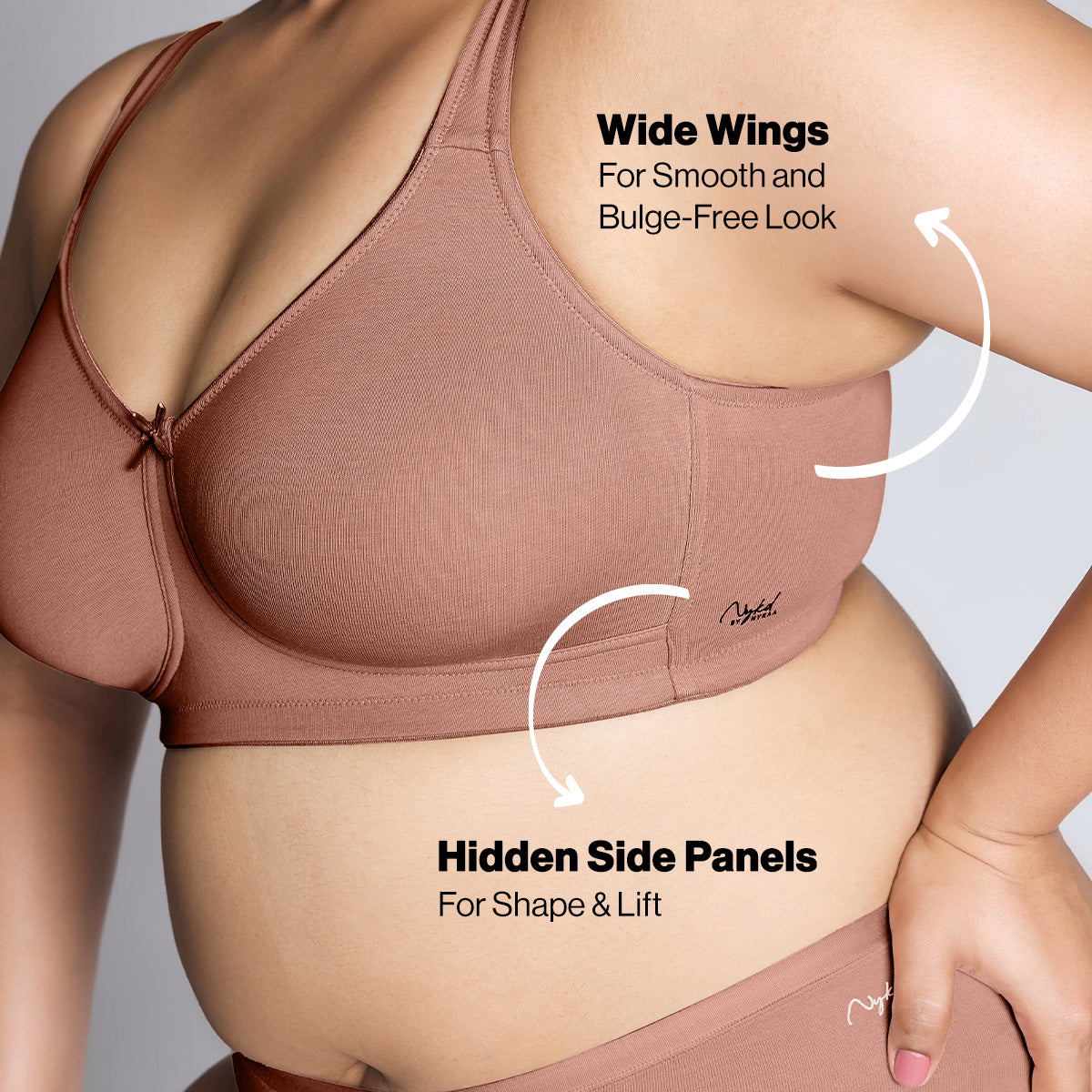 No Sweat Breast Separating Breathe Cotton Non Padded Non Wired Bra - NYB105 B.Pink
