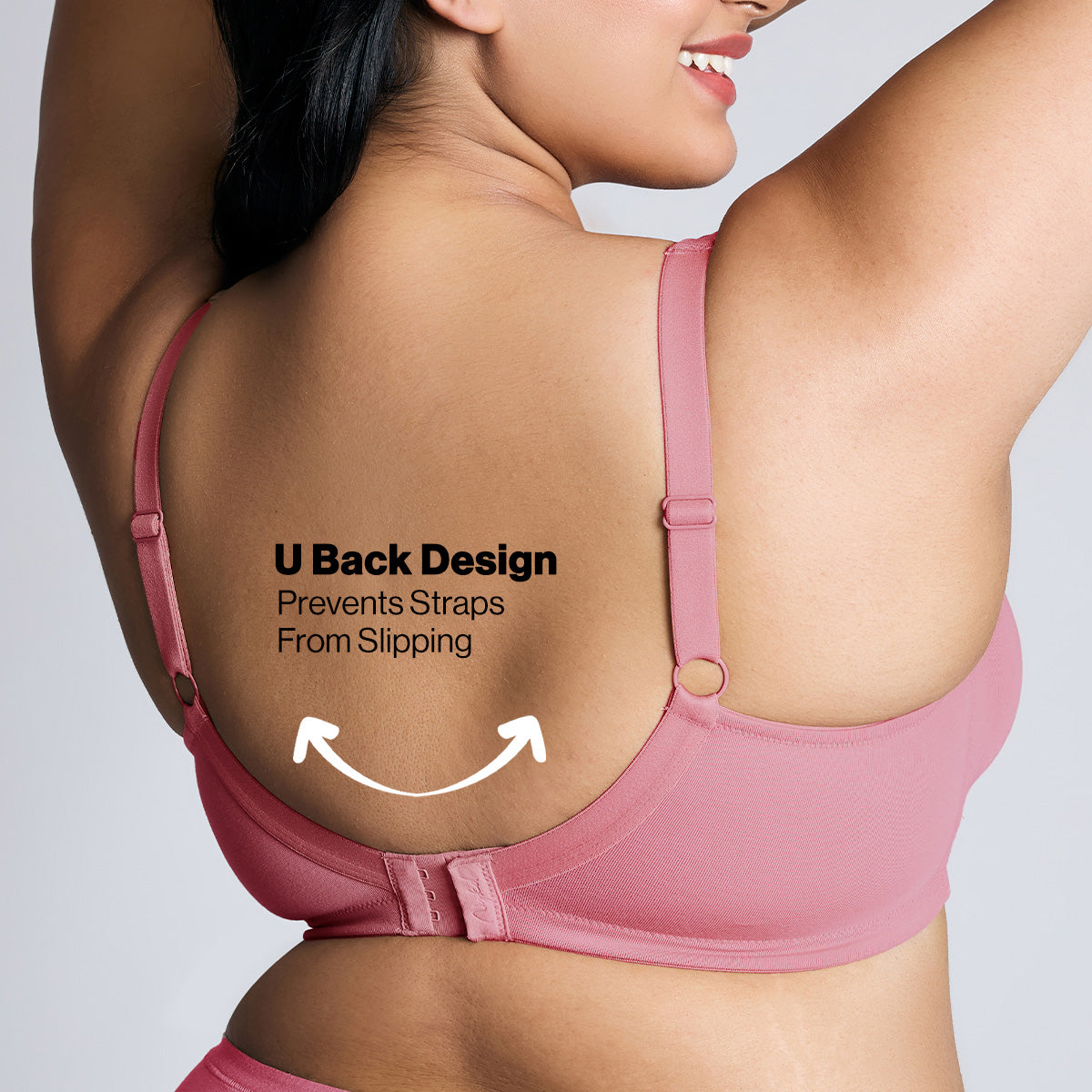No Sweat Breast Separating Breathe Cotton Non Padded Non Wired Bra - NYB105 Blush