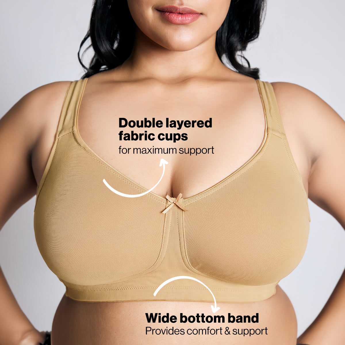 Nykd By Nykaa No Sweat Breast Separating Breathe Cotton Non Padded Non Wired Bra Nude NYB105