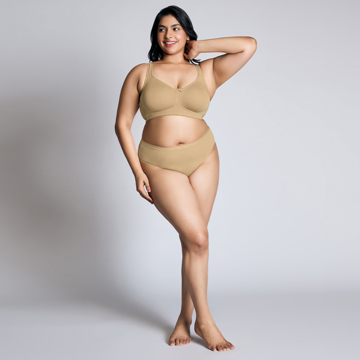 Nykd By Nykaa No Sweat Breast Separating Breathe Cotton Non Padded Non Wired Bra Nude NYB105