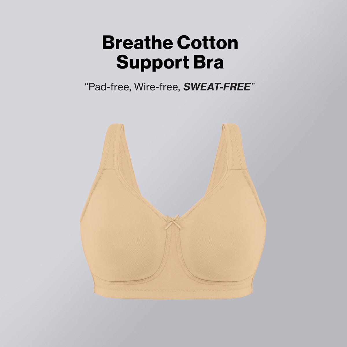 Nykd By Nykaa No Sweat Breast Separating Breathe Cotton Non Padded Non Wired Bra Nude NYB105