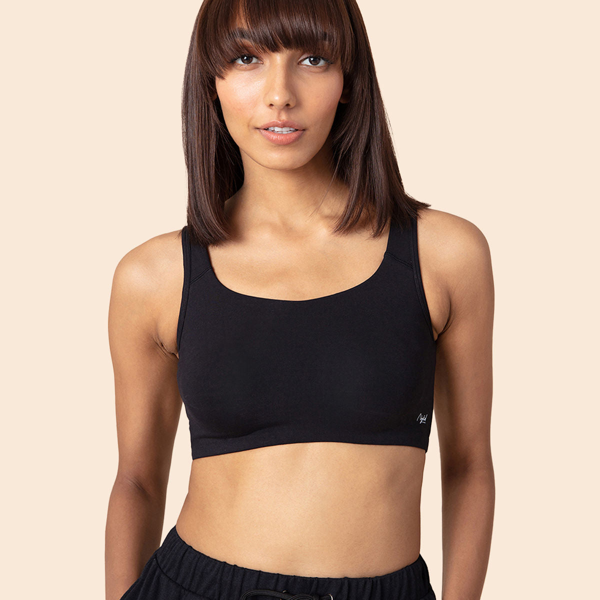 Soft cup easy-peasy slip-on bra with Full coverage-NYB113-Black