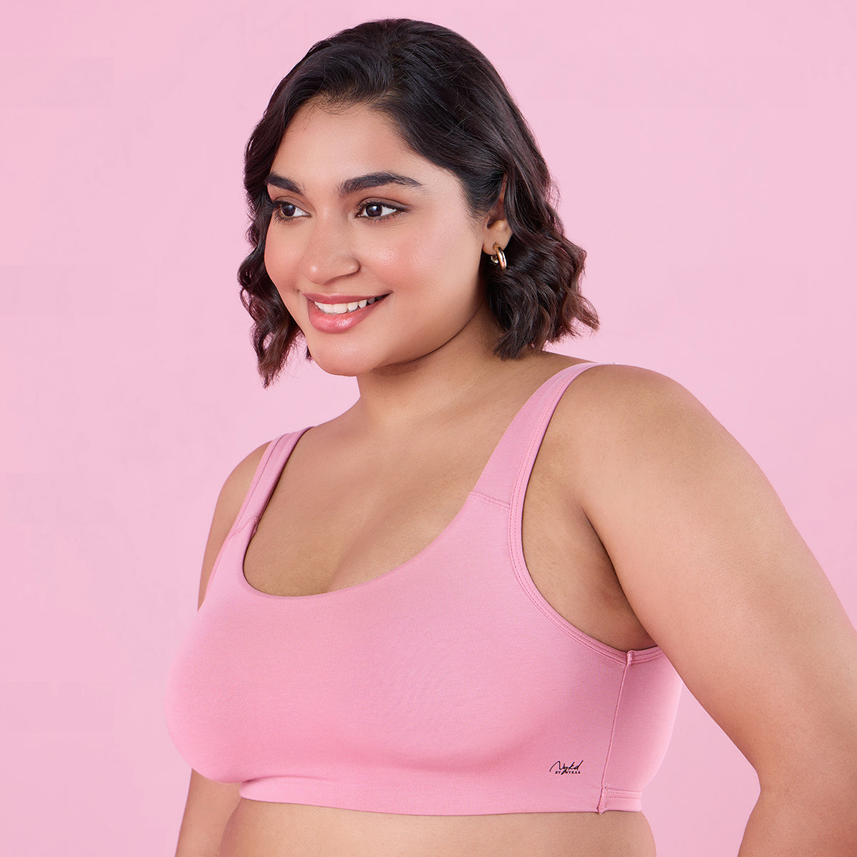 Nykd by Nykaa  Soft Cup Easy-Peasy Slip-On Bra With Full Coverage-NYB113-D Pink