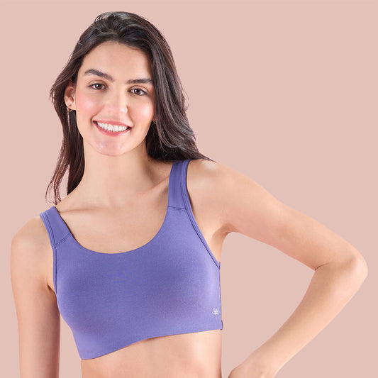 Soft Cup Easy-Peasy Slip-On Bra With Full Coverage-D Purple-NYB113