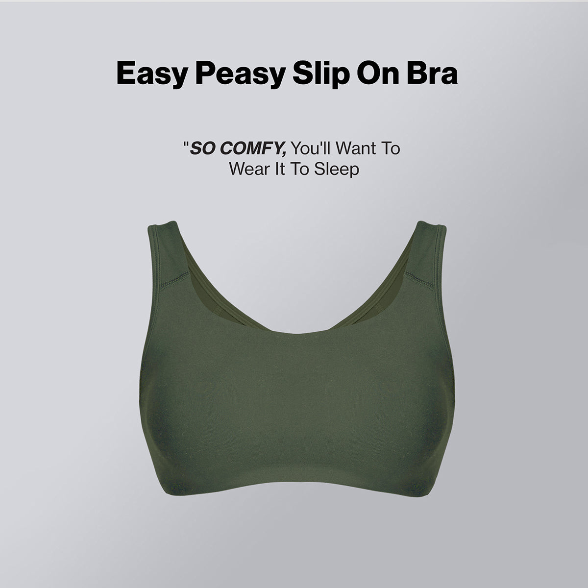Soft cup easy-peasy slip-on bra with Full coverage-NYB113-Bettle green