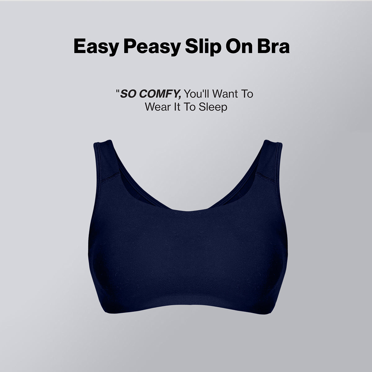 Soft cup easy-peasy slip-on bra with Full coverage-NYB113-Peacoat