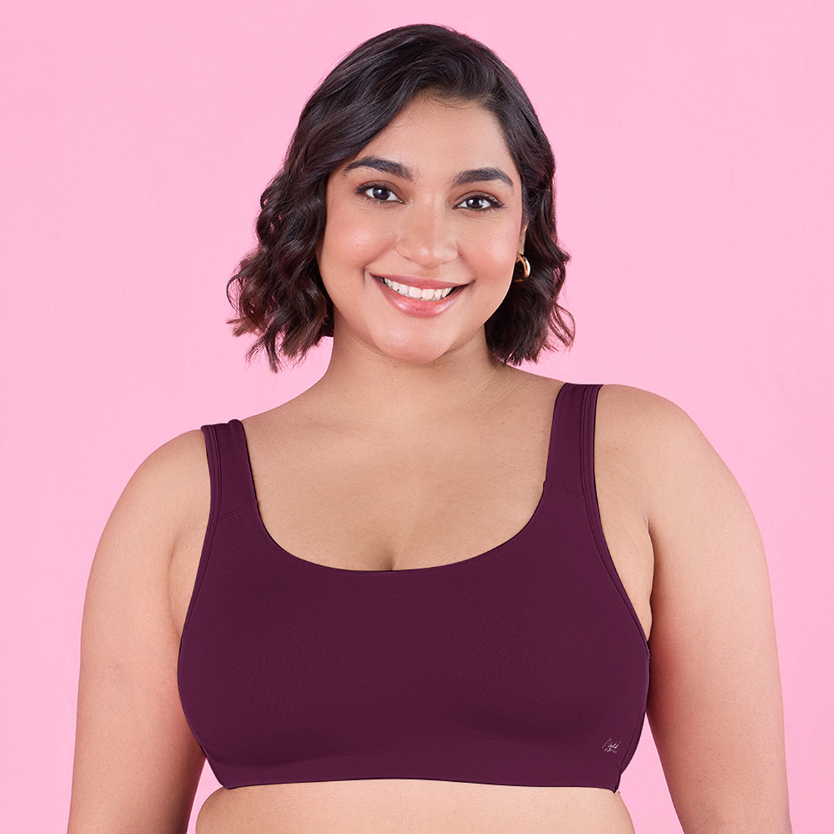 Nykd by Nykaa  Soft Cup Easy-Peasy Slip-On Bra With Full Coverage-NYB113-Plum