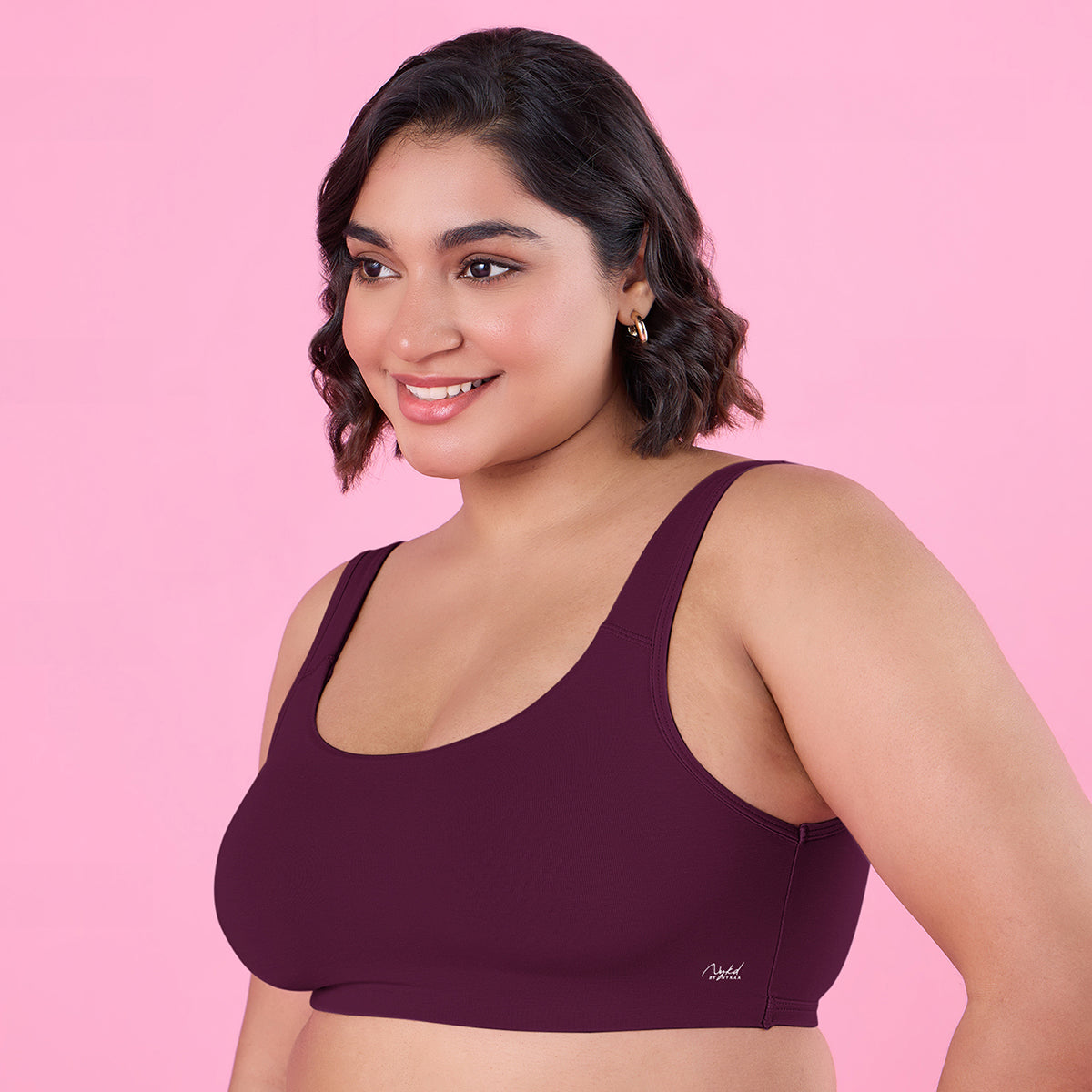 Nykd by Nykaa  Soft Cup Easy-Peasy Slip-On Bra With Full Coverage-NYB113-Plum