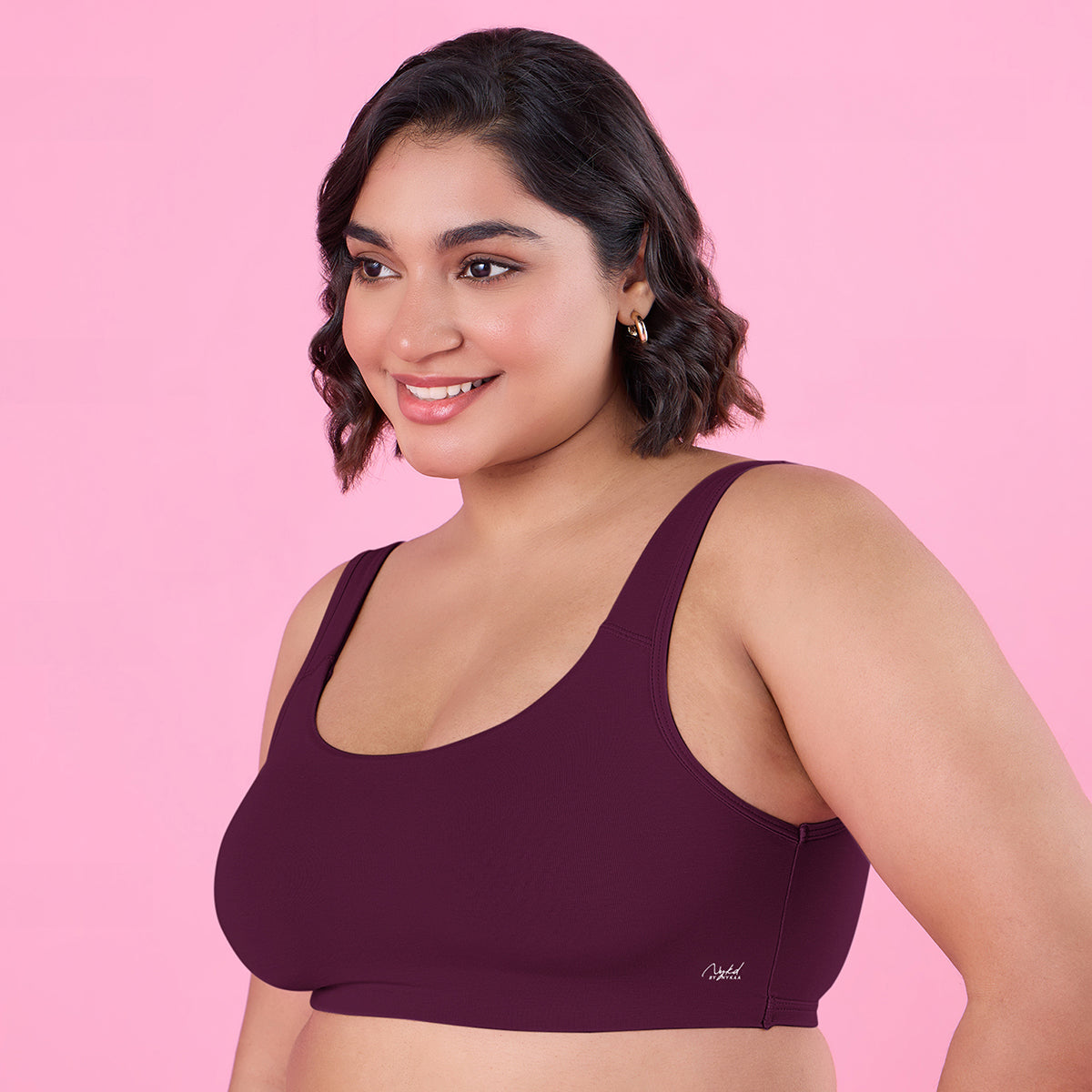 Soft Cup Easy-Peasy Slip-On Bra With Full Coverage-NYB113-Plum