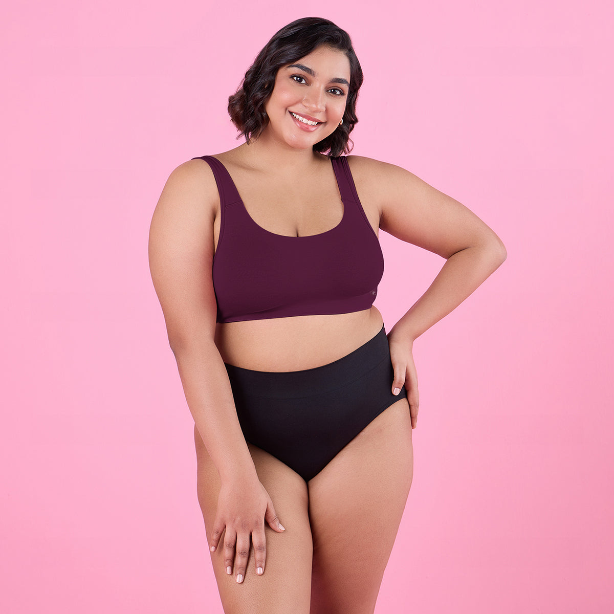 Nykd by Nykaa  Soft Cup Easy-Peasy Slip-On Bra With Full Coverage-NYB113-Plum