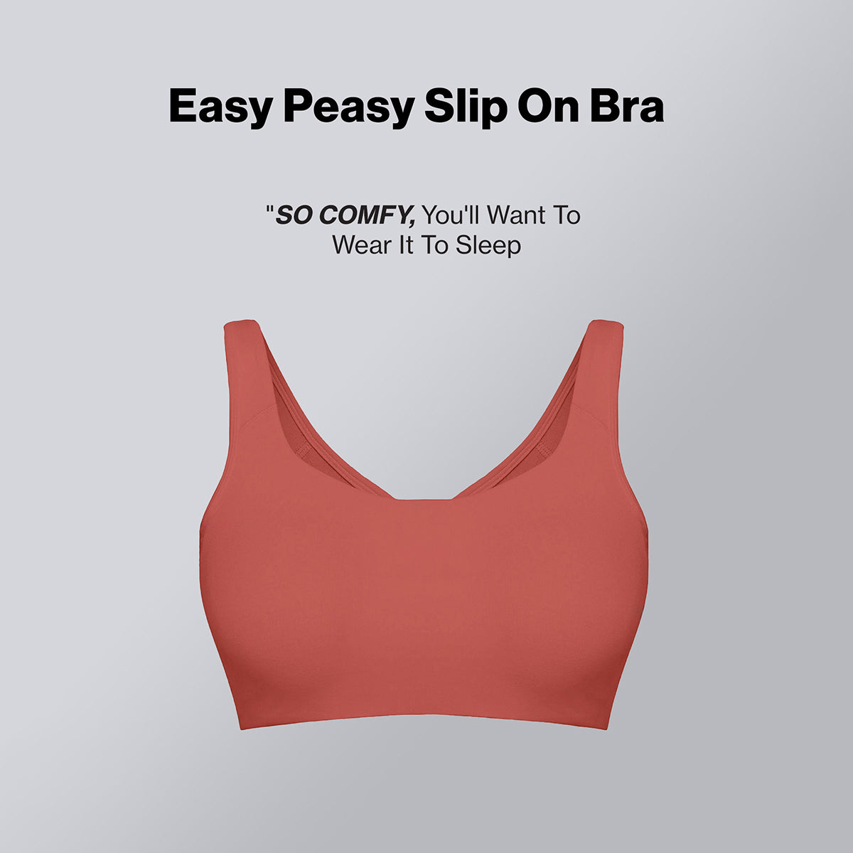 Soft Cup Easy-Peasy Slip-on Bra with Full Coverage-NYB113-Rust
