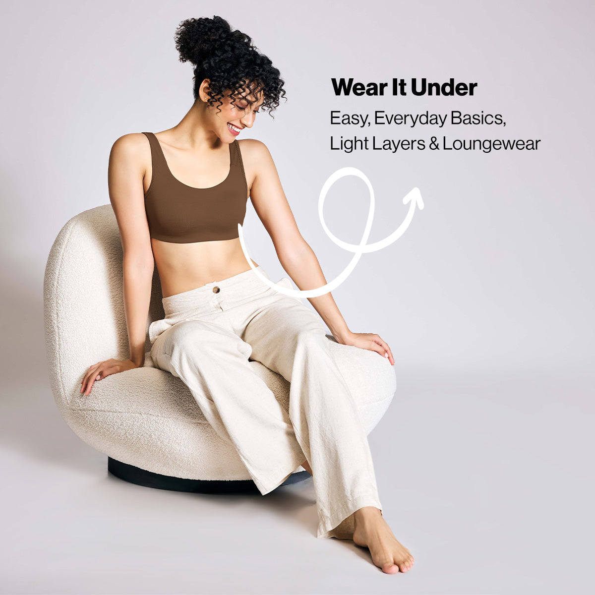 Nykd by Nykaa Soft Cup Easy  Peasy Slip-on Bra with Full Coverage NYB113 T Brown