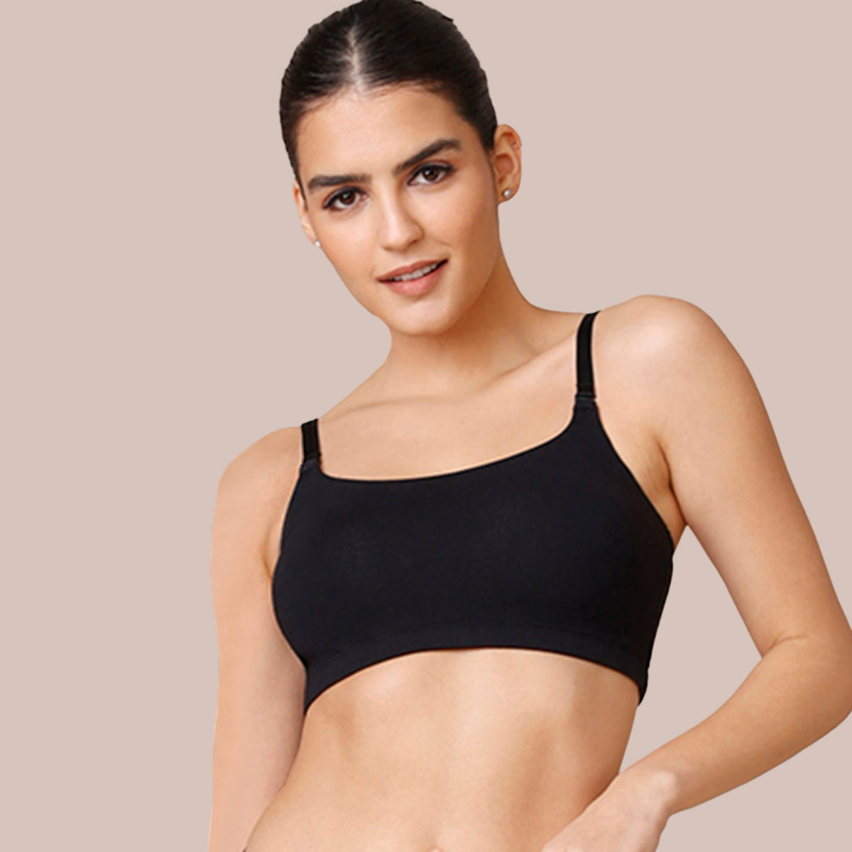 Easy Breezy Slip on Bra PO2 NYB165 Black and Carrot