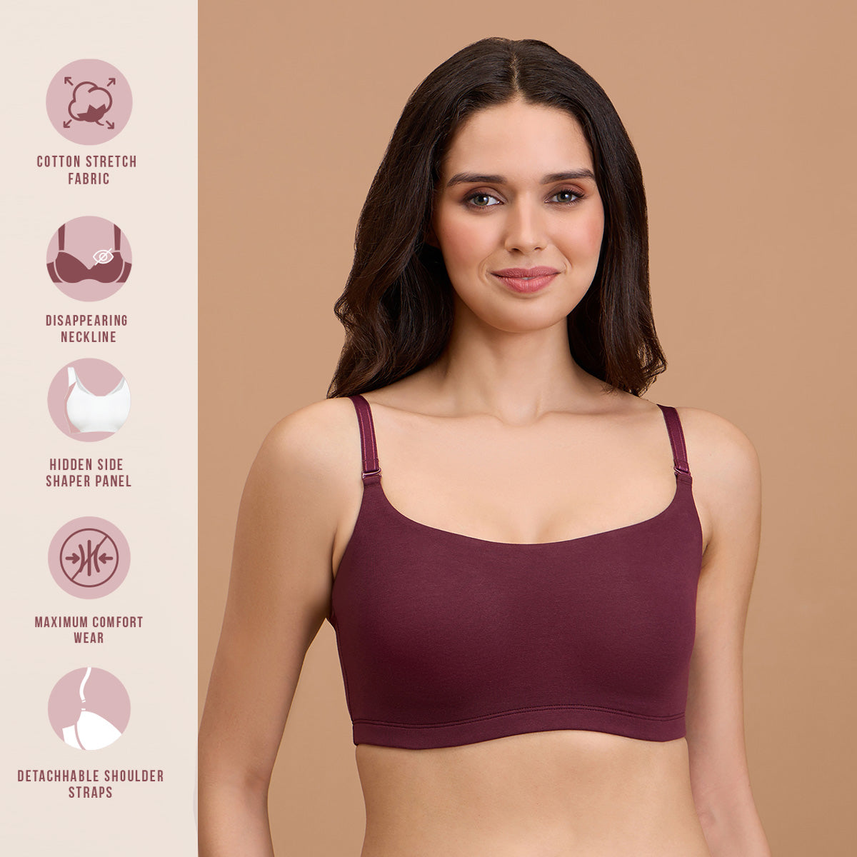 Easy Breezy Slip on Bra-NYB165-Fig