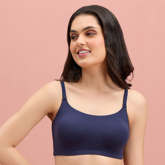 Nykd By Nykaa Easy Breezy Slip On Bra-NYB165-Navy Blue