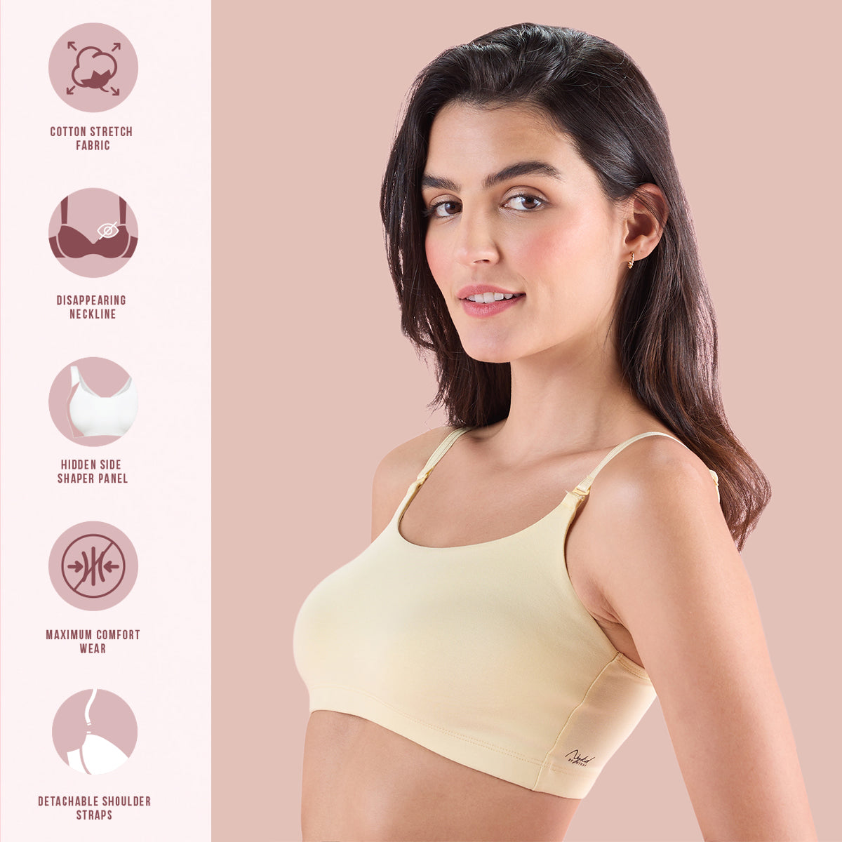 Nykd by Nykaa Easy Breezy Slip On Bra-NYB165-Cream