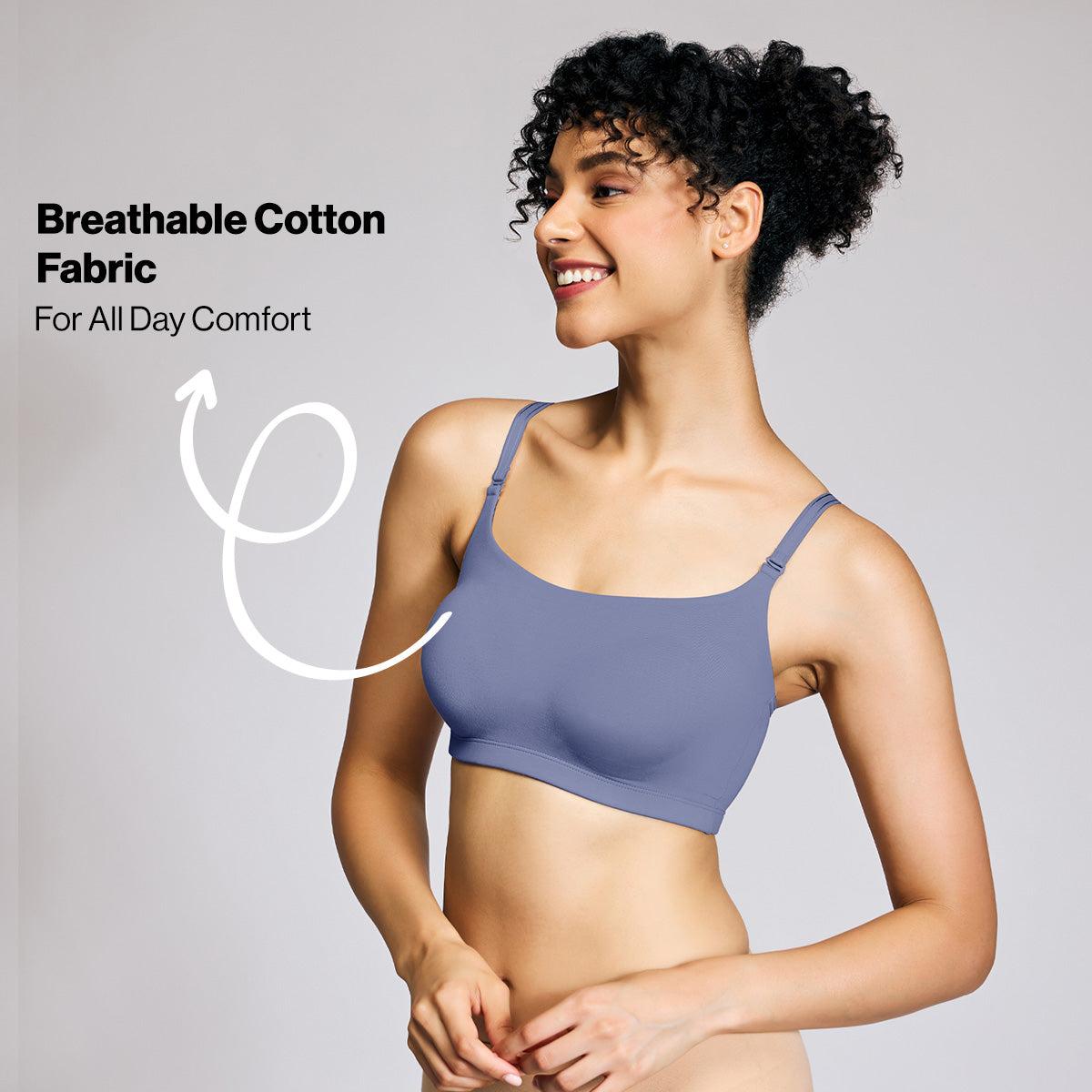 Nykd by Nykaa  Easy Breezy  Slip-on Bra with Full Coverage NYB165 C Blue