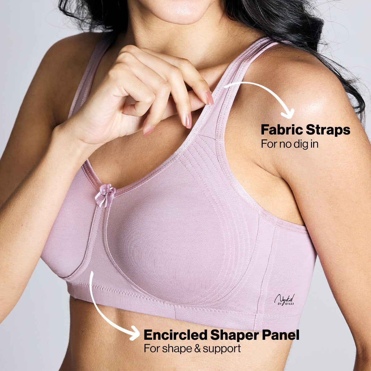 Nykd By Nykaa Encircled with love Cotton Shape & Support Non Padded Non Wired NYB169 Elderberry