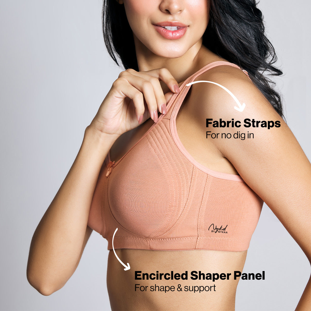 Nykd By Nykaa Encircled with love Cotton Shape & Support Non Padded Non Wired NYB169 Clay