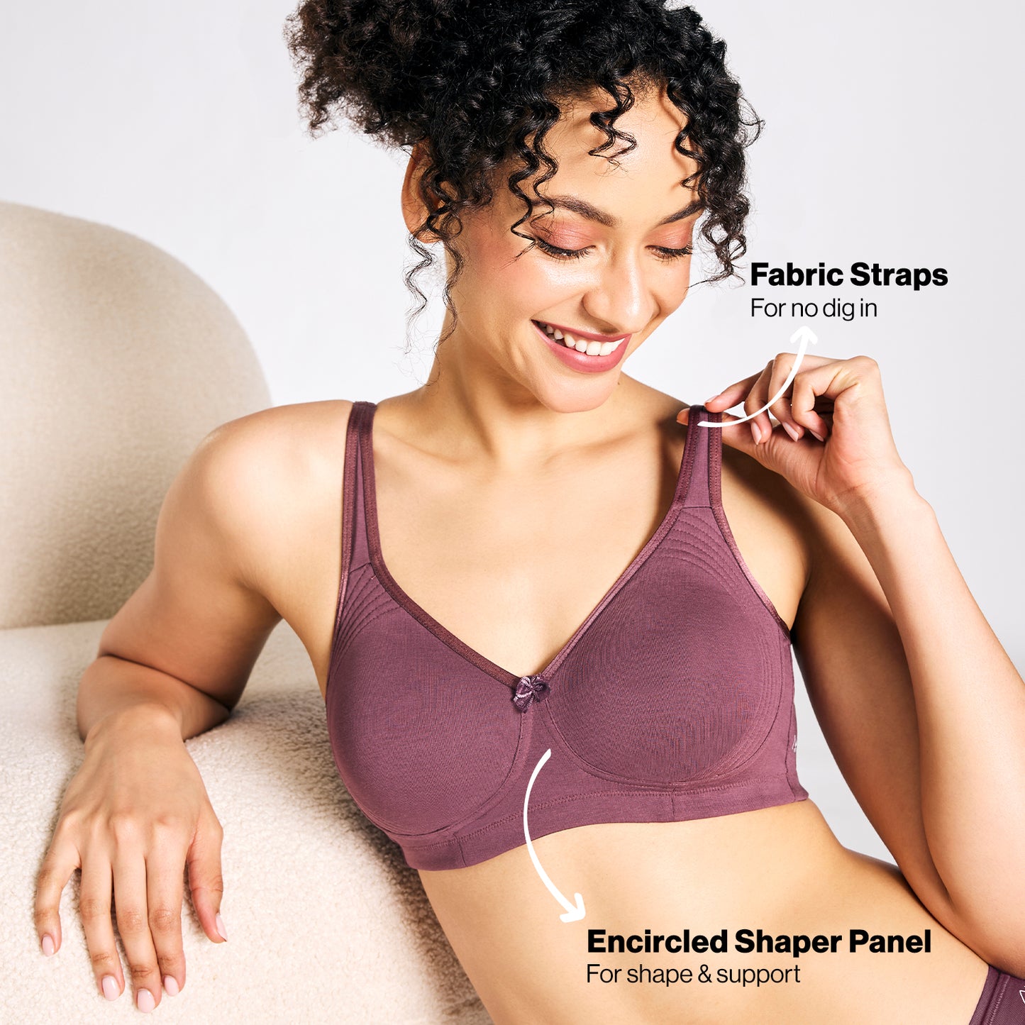 Nykd By Nykaa Encircled with love Cotton Shape & Support Non Padded Non Wired NYB169 H.Berry