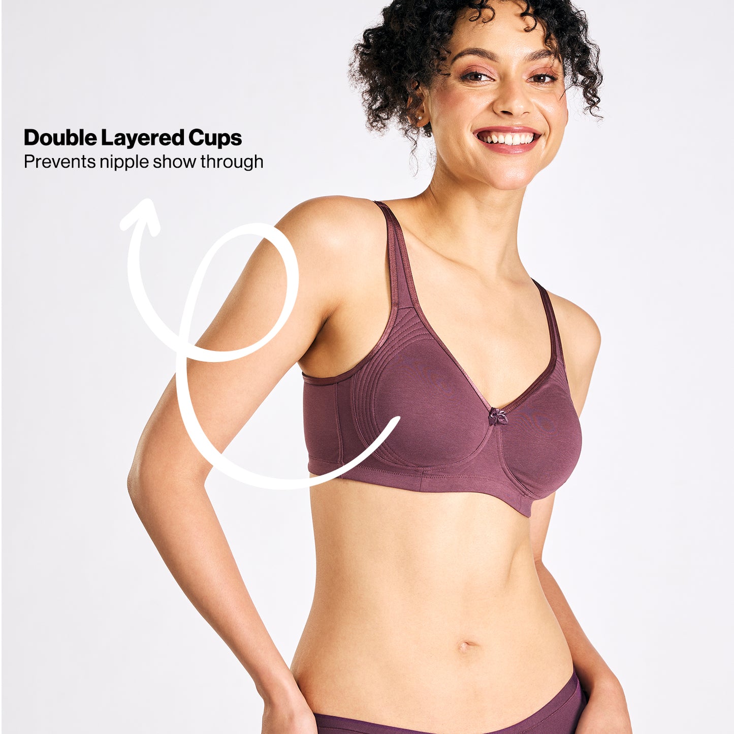 Nykd By Nykaa Encircled with love Cotton Shape & Support Non Padded Non Wired NYB169 H.Berry