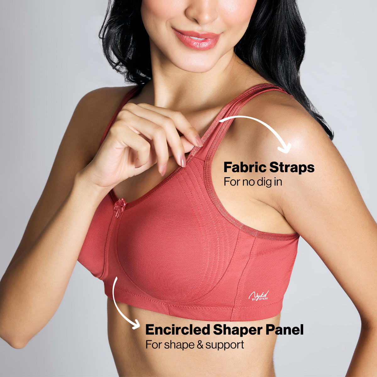 Nykd By Nykaa Encircled with love Cotton Shape & Support Non Padded Non Wired NYB169 Orange