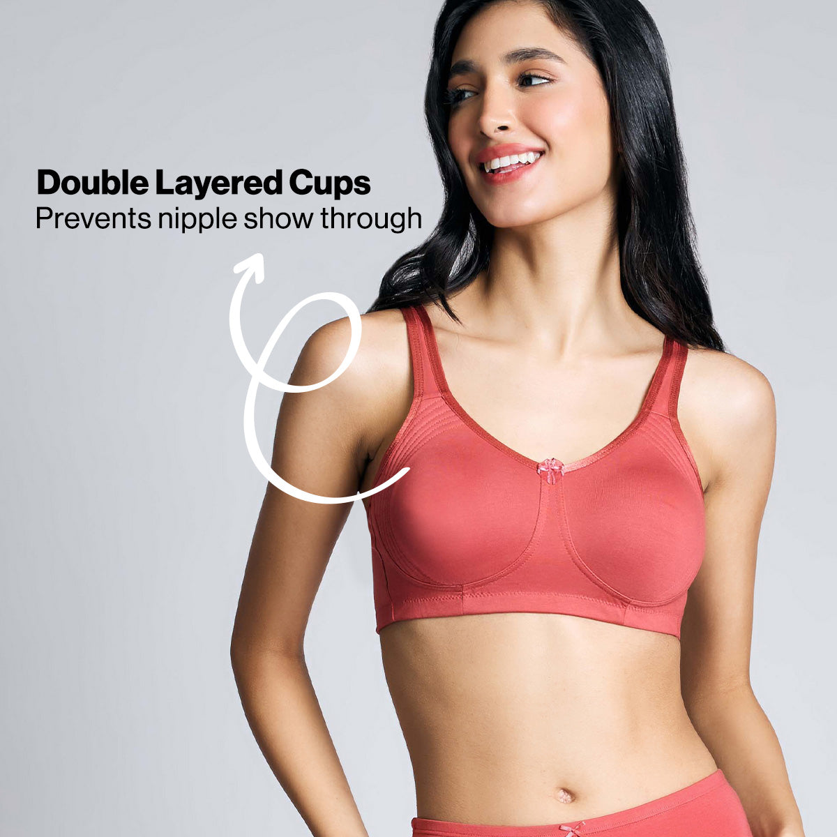 Nykd By Nykaa Encircled with love Cotton Shape & Support Non Padded Non Wired NYB169 Orange