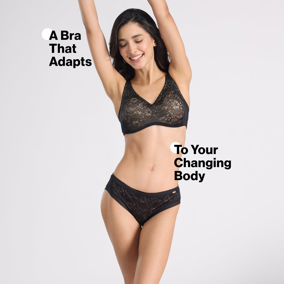 Nykd by Nykaa Shape &  Sculpt Lace Wirefree Padded Shaping Bra-NYB187  Black