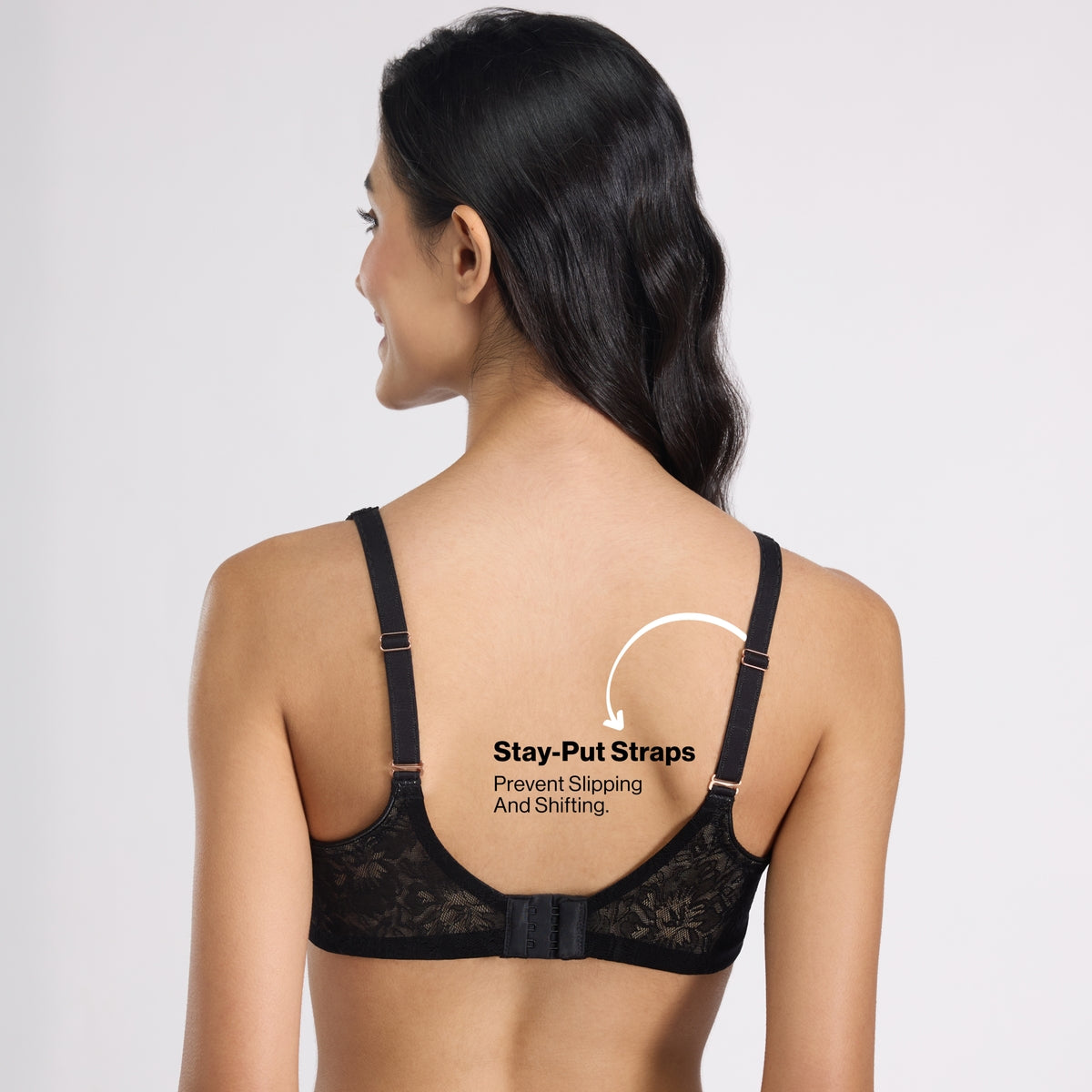 Nykd by Nykaa Shape &  Sculpt Lace Wirefree Padded Shaping Bra-NYB187  Black