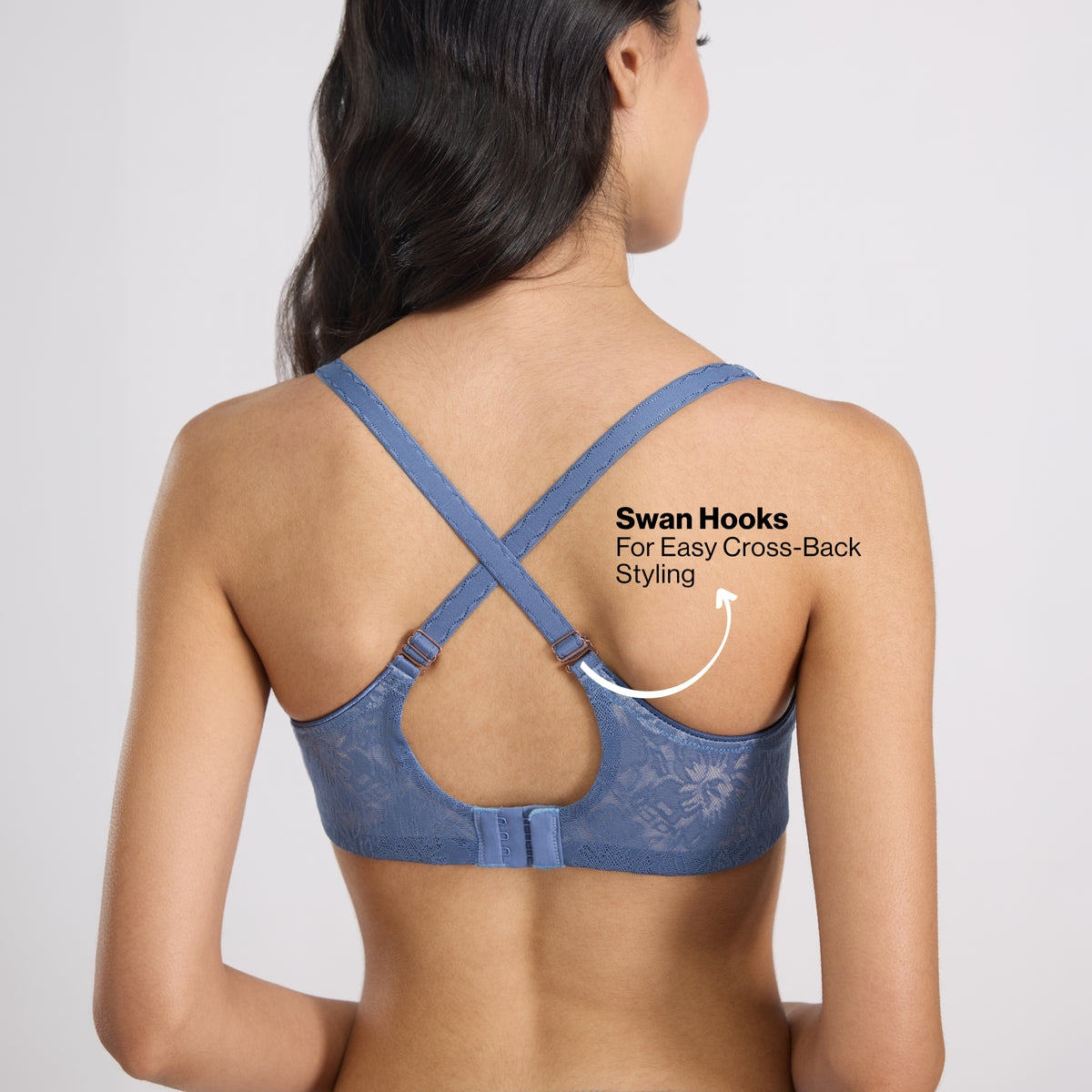 Nykd by Nykaa Shape &  Sculpt Lace Wirefree Padded Shaping Bra-NYB187 B Blue