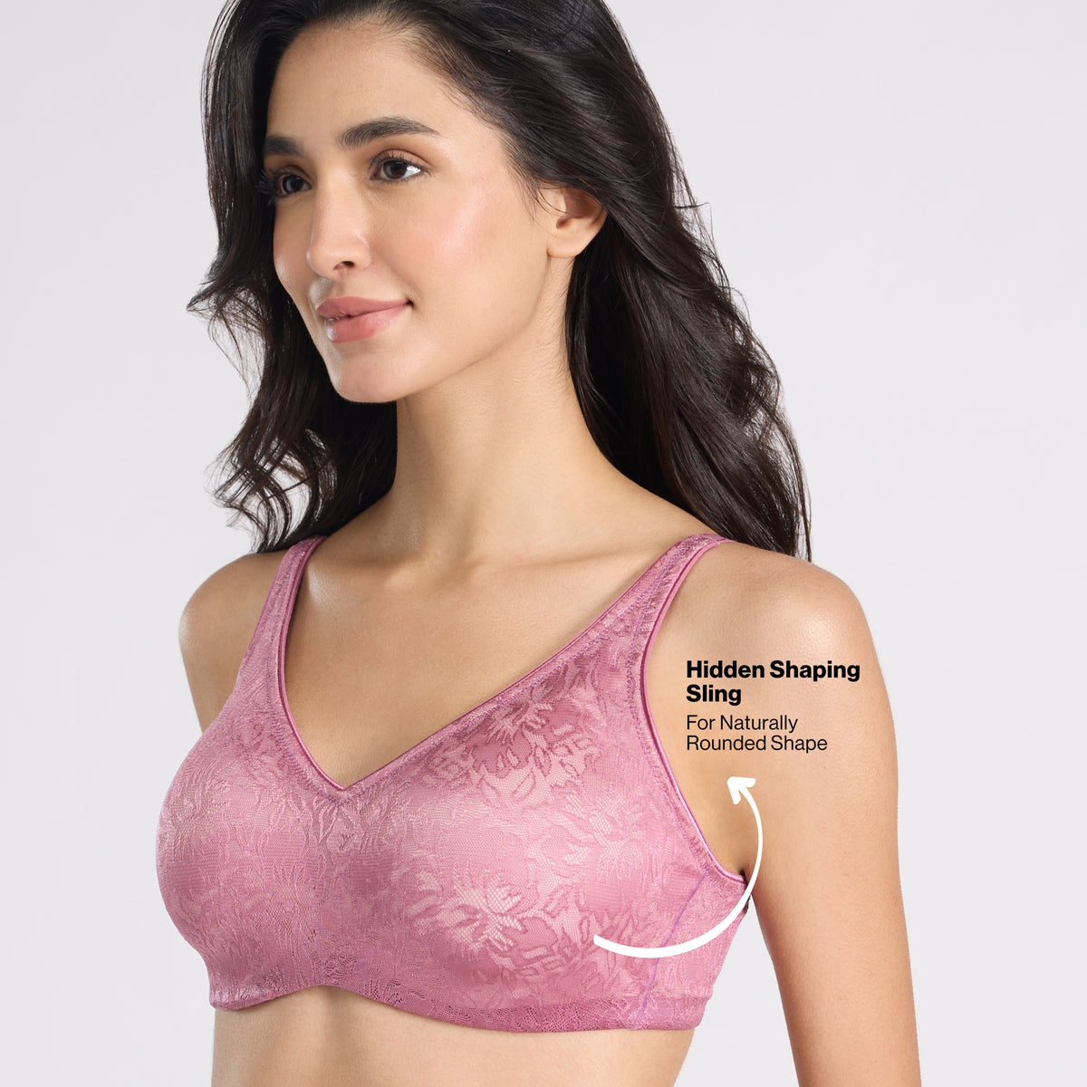 Nykd by Nykaa Shape &  Sculpt Lace Wirefree Padded Shaping Bra-NYB187 Nectar